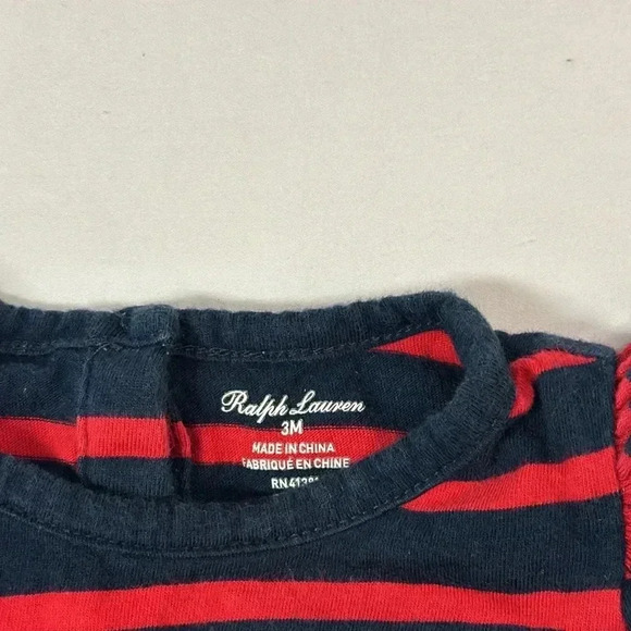 Ralph Lauren - striped tank top with ruffle cap sleeves. Size 3 months - Picture 2 of 3
